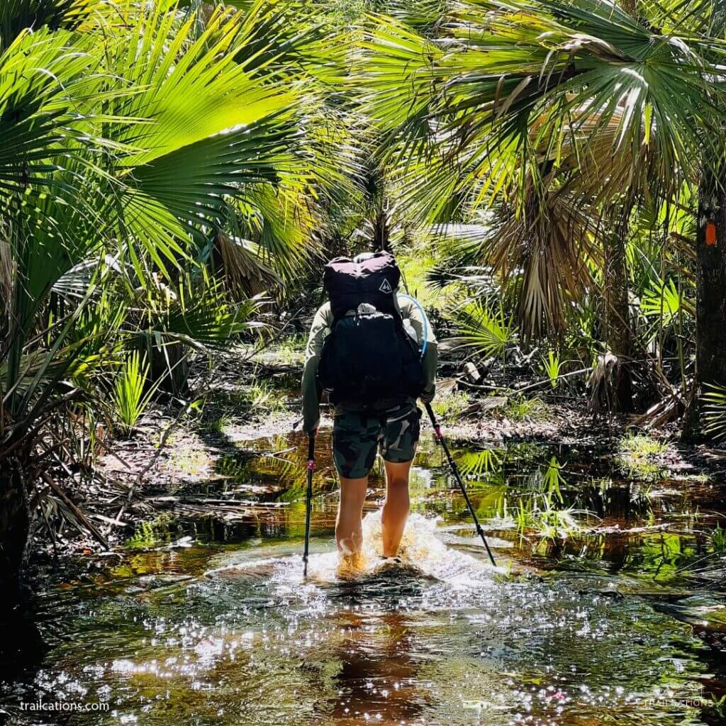 Thru-hiking the Florida Trail means your feet are definitely going to get wet.