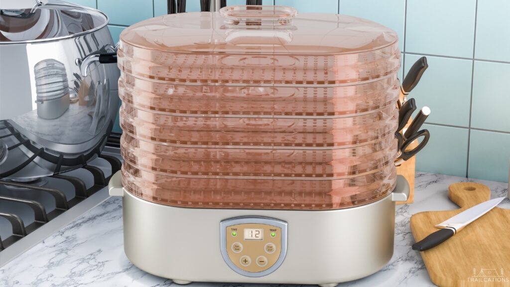 An electric food dehydrator is the gold standard for at home food dehydrating. 