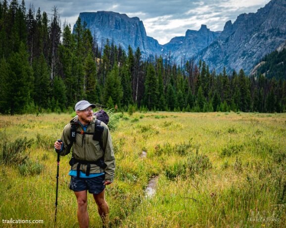 Thru-hiking the Continental Divide Trail in the Grand Tetons of Wyoming.