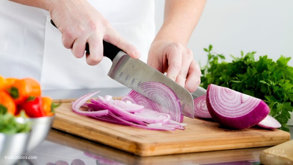 Simply cleaning your dehydrator with soap and water can remove strong smells like onions.