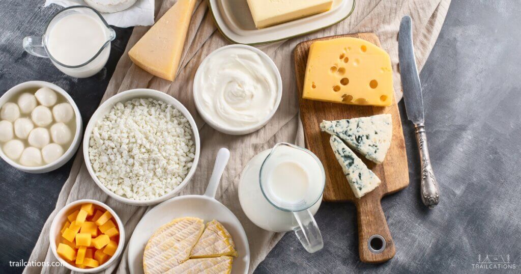 According to the National Center for Home Food Preservation, it is not safe to dehydrate any type of dairy product from milk to yogurt to cheese. It is too great of a risk to dehydrate dairy products whether they are low fat, no fat or full fat. Instead, opt for commercially spray dried dairy products which are affordable and safe ingredients to eat.