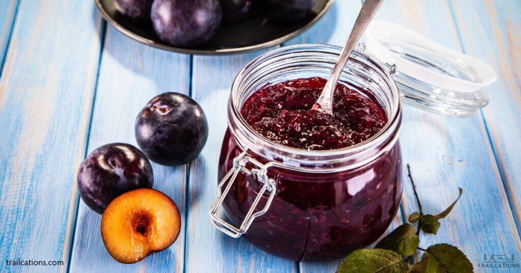 Jams, jellies, preserves and syrups are good examples of sweeteners that are safe for dehydrating. Use them sparingly as the dehydrating process concentrates the natural sugars in a food. 