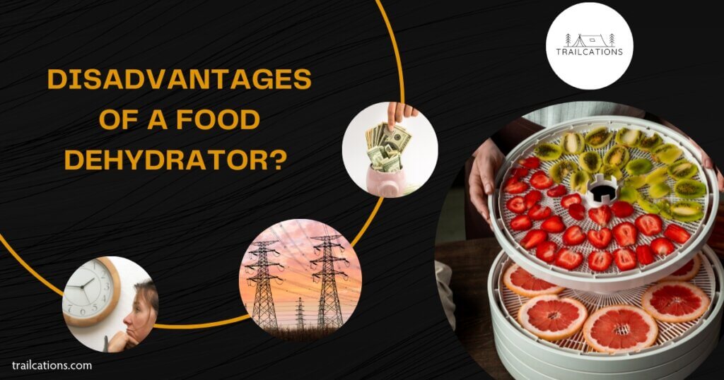 What are the disadvantages of a food dehydrator? If you're short on storage space, tight on a budget or don't have a lot of time to dry food, a dehydrator might not be right for you. 