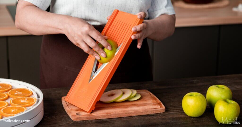 Even thin slices can be difficult to achieve by hand. A mandolin slicer is a great tool to achieve uniform thickness slices of food.