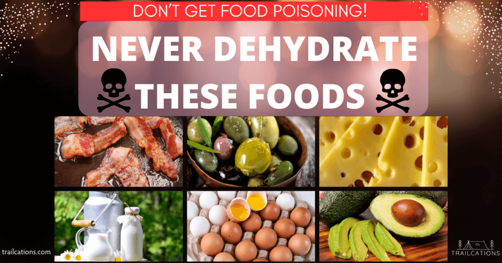 Never dehydrate oily or high fat foods as they can become rancid or quickly spoil in storage.