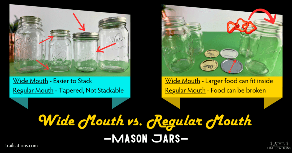 Wide mouth vs Regular Mason Jars for Dehydrated Food Storage Dried Food Storage
