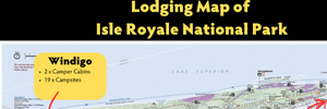 Isle Royale Lodging Map on island