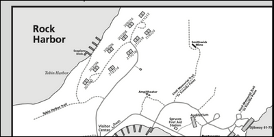 Isle Royale rock harbor area map