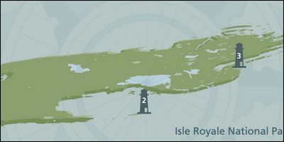Isle Royale lighthouse map