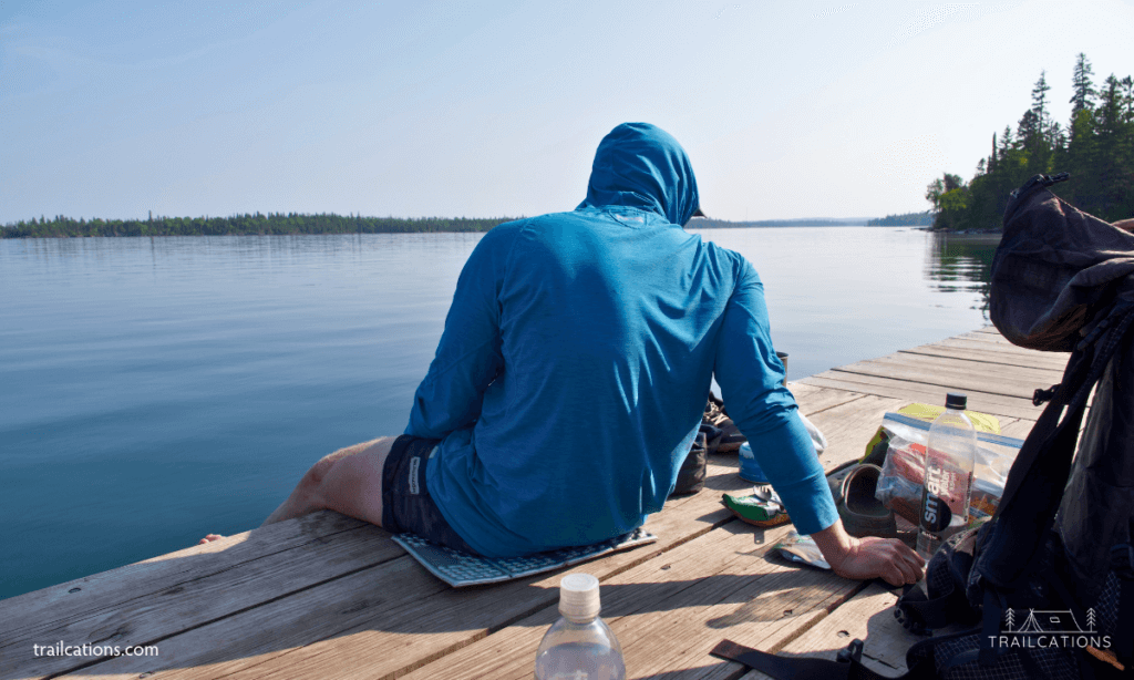 Some campgrounds on Isle Royale have docks which are perfect for sunbathing, fishing or eating dinner away from all of the mosquitoes.
